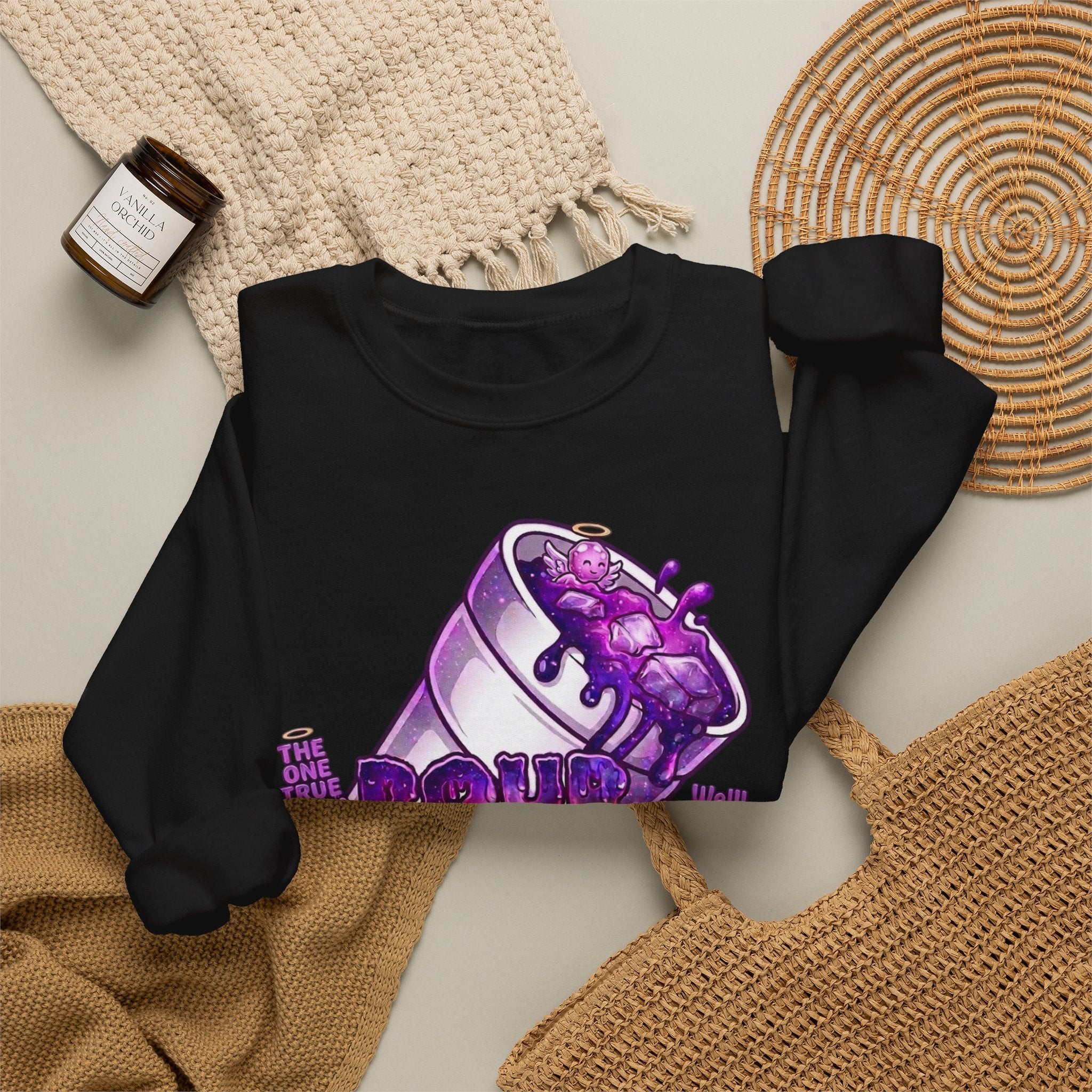 Crewneck Sweatshirt — 'Purple Drank My Savior' Streetwear Graphic Pullover