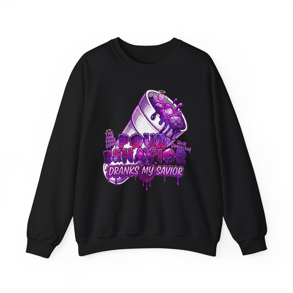 Crewneck Sweatshirt — 'Purple Drank My Savior' Streetwear Graphic Pullover