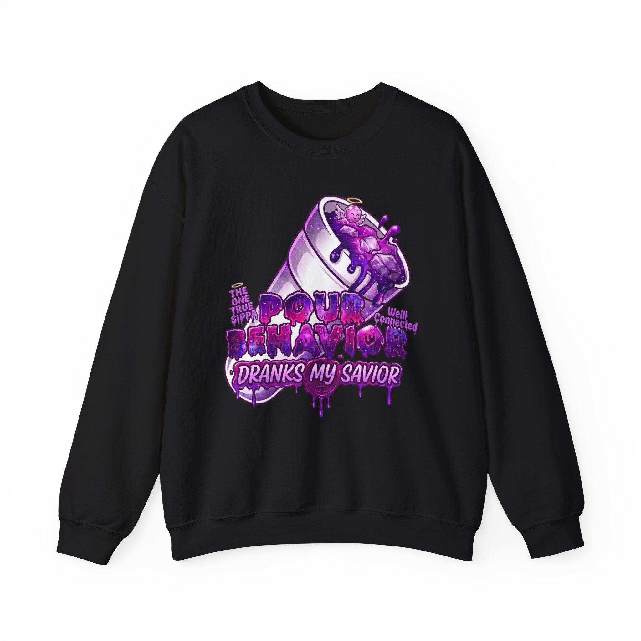 Crewneck Sweatshirt — 'Purple Drank My Savior' Streetwear Graphic Pullover